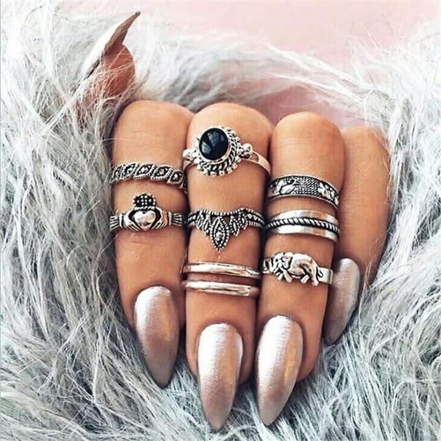Conjunto de Anéis Vintage
